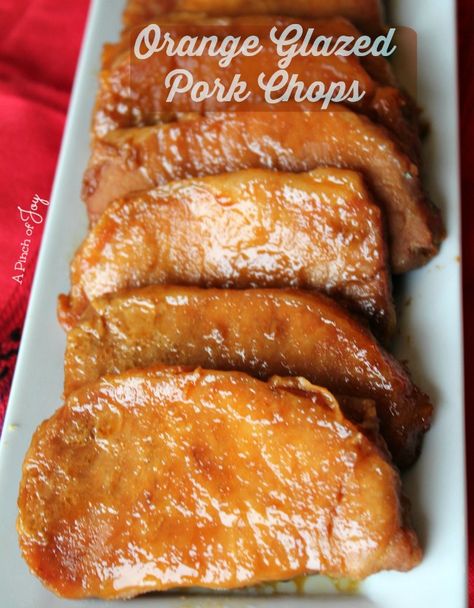 Orange Glazed Pork Chops Pork Orange Recipe, Candied Pork Chops, Orange Ginger Pork Chops, Orange Glazed Pork Chops, Orange Pork Chop Recipes, Orange Pork Chops, Orange Juice Pork Chops, Orange Marmalade Pork Chops, Orange Pork