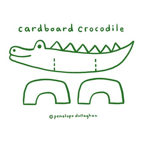 Cardboard Crocodile Head, Cardboard Alligator, Crocodile Art For Kids, Cardboard Animals Template Cut Outs, Crocodile Crafts For Kids, Cardboard Animals Template, Cardboard Crocodile, Diy Crocodile, Animal Cardboard