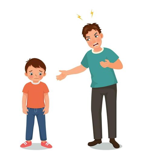 Angry father scolding his little son for bad behavior Angry Father, Bad Father, Bad Behavior, Vector Free, Royalty Free, Clip Art, Collage, Canvas, Pins