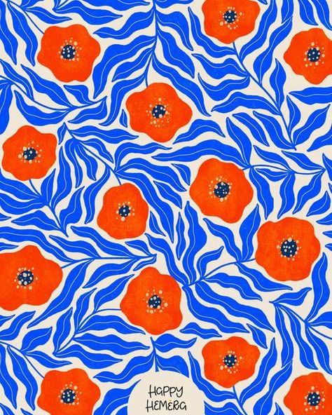 Sofia Daskalaki ☘️ on Instagram: "Oooow! I missed so much my red and blue florals! This is a brand new design. Stay tuned cause more florals are coming... ​​​​​​​​ Have a bright & colorful Weekend you all! 🤗 ​​​​​​​​ ​​​​​​​​ #patternlife #colorandpattern #patternandcolour #mylifeinpattern #colorplayallday #colorplay #surfacedesigner #surfacedesigns #surfacedesignersofinstagram #patterndesigns #printandpatternnature #patterndesigner #patterndesignergreece #artlicensing #artlicensingcollection # Surface Pattern Design Inspiration, Pattern Design Inspiration, Blue Florals, Design Textile, Pattern Illustration, Diy Hacks, Pottery Painting, Surface Pattern Design, Surface Pattern