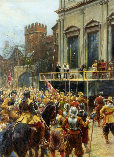 Whitehall Jan 30 1649 (Execution of King Charles I of Britain)- by Ernest Crofts Charles I, Surreal Artwork, Rennaissance Art, History Images, English History, European History, Medieval Fantasy, Military History, King Charles