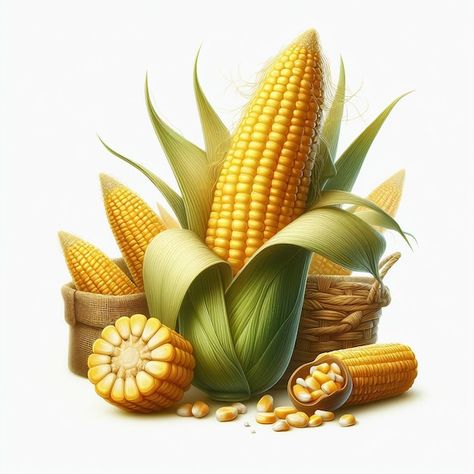 Indian Corn Art, Indian Corn Painting, Corn Illustration Drawings, Corn Images, Corn Photo, Corn Ribs, Food Game, Free For Commercial Use, Psd Template Free