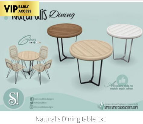 Sims 4 Small Table, Sims 4 Cc Small Dining Table, Sims 4 Round Table Cc, Sim4 Furniture, Sims 4 Cas Background, Small Round Dining Table, Tea Sets Modern, Sims Furniture, Furniture Cc