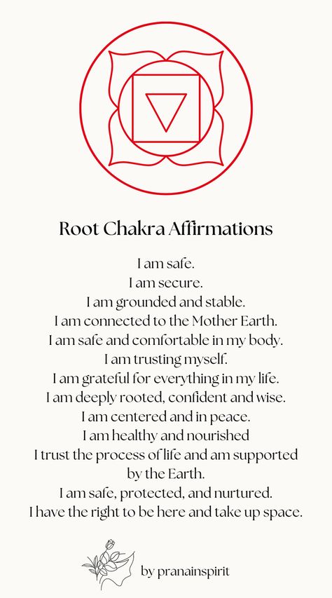 Use these affirmations to heal your root chakra

#chakras #chakrawork #spiritual #spirituality #manifesting #chakrahealing #journaling #balancedchakras #grounding #rootchakra Meaning Of Chakras, Chakra Mantras Affirmations, Orange Chakra Healing, Root Chakra Affirmations Mantra, Chakra Prayers, Womb Healing Affirmations, Heal Root Chakra, Sage Cleansing Prayer, Grounding Affirmations