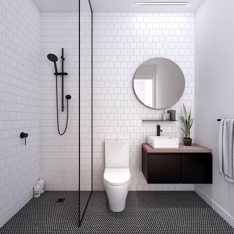 “// The GENTLEMAN'S Bathroom | Design by @fieldwork_architects. We are loving the slightly masculine edge ;) First seen via @mancinimade. Team DS. X…” Drømme Bad, Tiled Bathroom, Bilik Air, Toilet Sink, Small Bedrooms, Scandinavian Bathroom, Vanity Decor, Apartment Bathroom, Trendy Bathroom