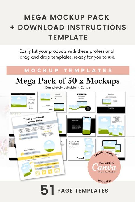 Digital Planner Mockup, Canva Mockup Templates, 3d Crafts, Canva Etsy, Seller Tips, Canva Tips, Branding Tools, Selling Digital Products, Business Templates