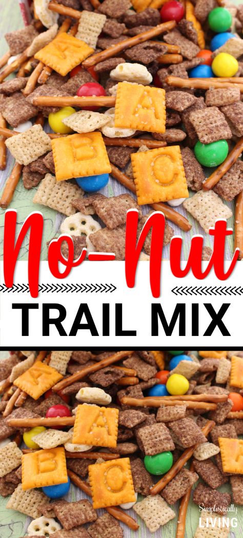 No-Nut Trail Mix | A Nut-Free Trail Mix Recipe for Kids Nut Free Macaron Recipe, Trail Mix Kids, Nut Free Granola Bars, Trail Mix Snack, Nut Free Desserts, Nut Free Granola, Trail Mix Recipe, Nut Free Snacks, Trail Mix Recipes