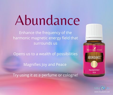 Abundance Essential Oil, Aromatherapy Recipes, Essential Oil Companies, Energy Field, Young Living Essential Oils, Young Living, Essential Oil Blends, Oil Blend, Aromatherapy