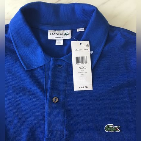 Lacoste Polo Shirt 100% Cotton Size 7 Fr ( Xxl) Nwt Lacoste Shirts, Lacoste Shirt, Lacoste Polo Shirts, Polo Shirt Colors, Lacoste Polo, Shirt Color, Color Blue, Polo Shirt, Size 7