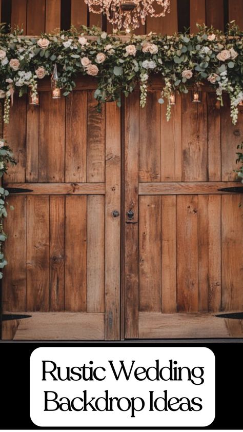 charming rustic wedding backdrop Wedding Picture Backdrop Ideas, Backdrop Wedding Ideas, Wedding Photo Backdrop, Wedding Photo Walls, Simple Stage Decorations, Rustic Wedding Showers, Reception Ceremony, Rustic Wedding Backdrops, Rustic Wedding Photos