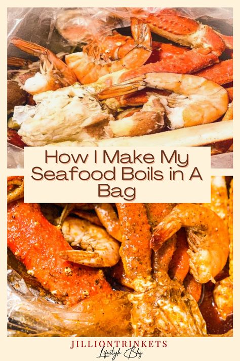 How I Make My Seafood Boils in A Bag Crab Boil In A Bag Recipe Oven, Crab Boil In A Bag Recipe, Seafood Boil In A Bag In Oven, Seafood Boil Bag Recipes, Seafood Boil Recipes In A Bag, Seafood Bag, Seafood Boil In A Bag, Corn Boil, Seafood Boil Recipes Cajun