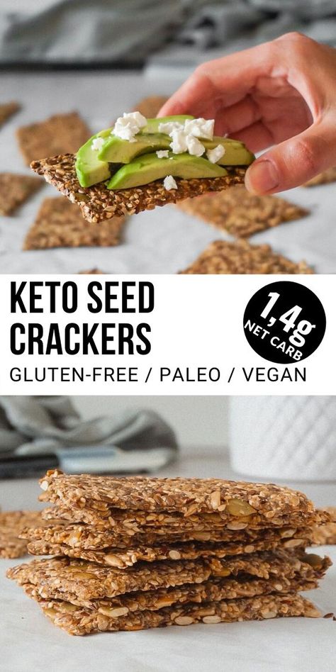 Keto Seed Crackers, Seeds Crackers, Keto Cracker, Flaxseed Crackers, Galletas Keto, Keto Crackers, Seed Crackers, Dried Rosemary, Keto Breads