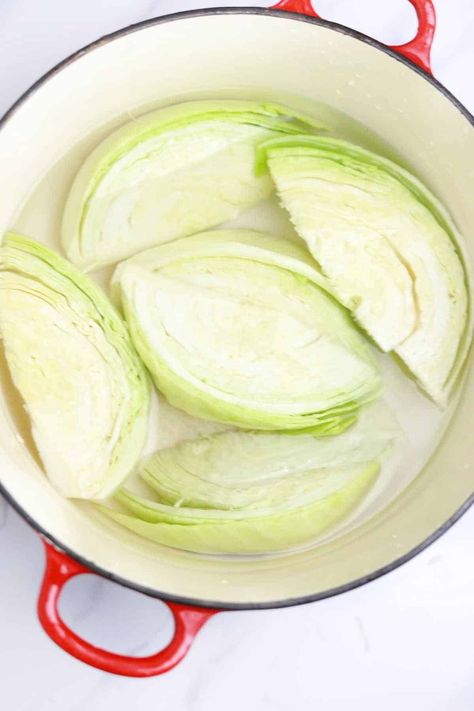 Boiled Cabbage Recipe (How To Boil Cabbage) - Recipe Vibes How To Boil Cabbage On The Stove, How To Boil Cabbage, Stove Top Cabbage, Boiling Cabbage, Boiled Cabbage Recipe, Boil Cabbage Recipe, Boil Cabbage, How To Cut Cabbage, Cabbage Cooked