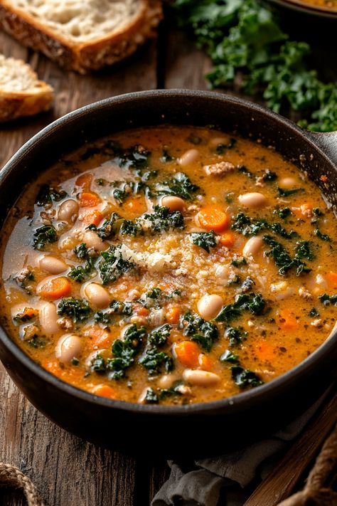 Bean And Mushroom Soup, Slow Cooker Tuscan White Bean Soup, White Bean And Mushroom Soup, Vegan Tuscan White Bean Soup, Creamy Tuscan White Bean Soup With Sausage, Ina Garten Tuscan White Bean Soup, Tuscan White Bean Soup With Kale, White Bean And Escarole Soup, Small Rustic Kitchen