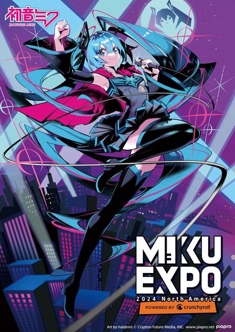 Siiii😸😸 Miku Expo 2024, Hatsune Miku Poster, Miku Concert, Miku Poster, Miku Hatsune Chibi, Miku Chan, Miku Vocaloid, Anime Poster, Miku Hatsune