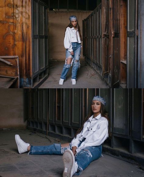 Headscarf Ideas, Lidia Rauet, Street Photoshoot, Quinceanera Photoshoot, Urban Style Outfits, Cowboy Outfits, Insta Pictures, Foto Poses, Aesthetic Photography Grunge