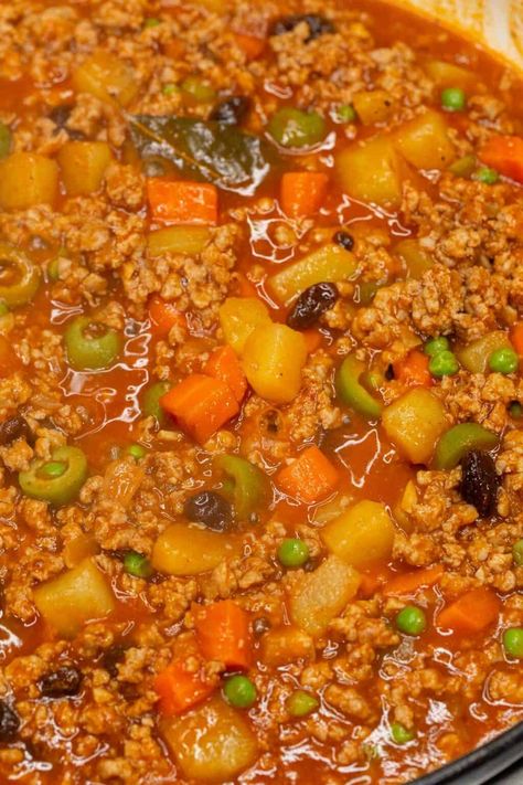 Filipino Picadillo Recipe - Recipes by Nora Filipino Picadillo Recipe, Picadillo Recipe Filipino, Mexican Picadillo, Picadillo Recipe, Chicken Base, Diced Carrots, Slow Cooker Chili, Filipino Dishes, Ground Meat