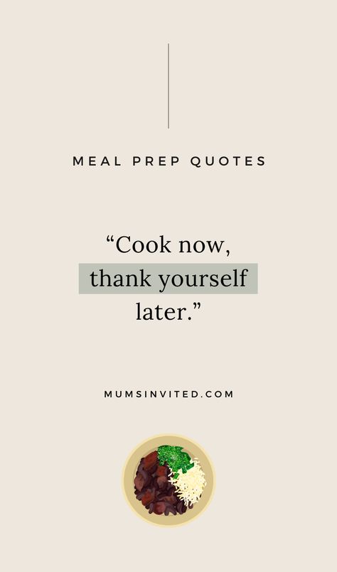 Sunday scaries got you down about weekly meal prep? Turn that frown upside down with these entertaining and hilarious meal prep quotes about the journey to batch cook healthy eats! Let the funny meal planning wisdom get you giggling as you chop vegetables and cook protein to stock your fridge. Humorous food motivation is here thanks to these gym humor sayings! Food quotes. Cooking quotes. Diet quotes. New Year Quotes. Healthy Meals Quotes, Meal Prep Quotes, Batch Cooking Healthy, Flex Quotes, Quotes Cooking, Cooking Quotes Humor, Humor Sayings, Focusing On Yourself Quotes, Quotes Diet