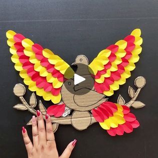 Couples bird diy paper craft _ Unique idea | Couples bird diy paper craft _ Unique idea #diy #fun #papercraft #couplebirds | By Deep's CRAFTFacebook Bird Diy, Fake Birds, Bird Craft, 3d Bird, Crafts Videos, Bird Crafts, Kids Projects, 5 Minute Crafts Videos, Diy Clay Crafts