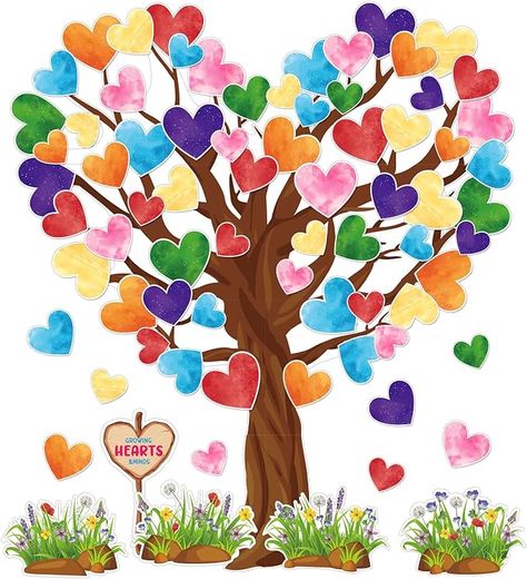 Children’s Day Craft Ideas, Valentine Boards, Tree Bulletin Board, Kindergarten Door, Spring Classroom Decorations, Turtle Room, Wall Chalkboard, Bulletin Board Tree, Classroom Tree