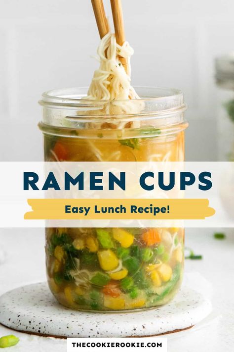 Diy Ramen, Ramen Noodles Recipe, Homemade Ramen Noodles, Easy Ramen, Jar Meals, How To Make Ramen, Homemade Ramen, Ramen Noodle Soup, Cup Of Soup