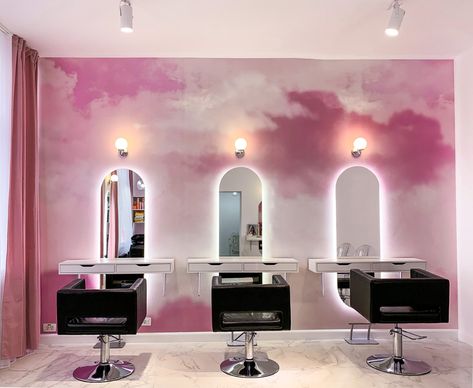 PINK IS ALWAYS A GOOD IDEA on Behance Pink Salon Aesthetic, Salon Decor Studio, Makeup Room Design, Makeup Space, Beauty Shop Decor, Makeup Studio Decor, Salon Interior Design Ideas, Wall Painting Ideas, Studio Aesthetic