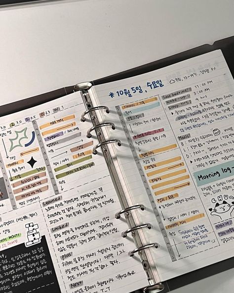 Studying Inspo Motivation, Notes Instagram, Aesthetic Digital Planner, Free Planner Printables, Notebook Notes, Book Notebook, Study Korean, Study Stationery, School Organization Notes