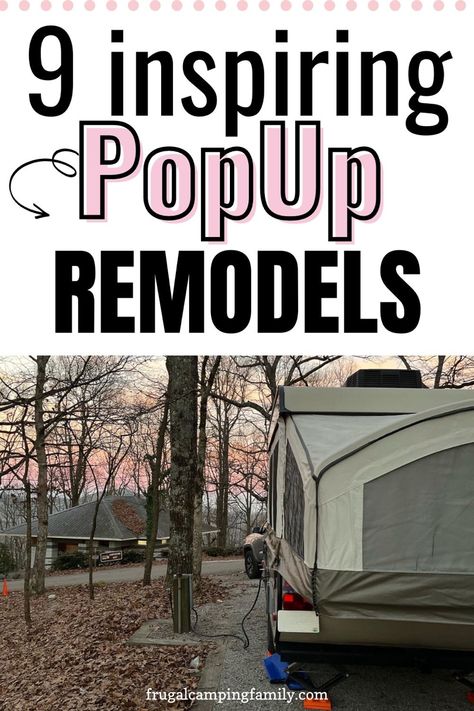 If you are remodeling a popup camper and need some extra inspiration, see these 9 remodels to get your ideas going. Fun Camper Interior, Pop Up Makeover, How To Clean Pop Up Camper Canvas, Pop Up Camper Renovation Diy, Redo Pop Up Camper Interior, Remodeled Pop Up Camper, Pop Up Tent Trailer Remodel, Popup Camper Ideas, Pop Up Camper Remodel Color Schemes