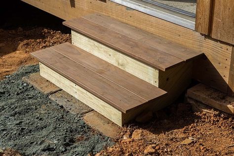 Garage Steps, Patio Stairs, Front Porch Steps, Ipe Decking, Garden Boxes Diy, How To Build Steps, Patio Steps, Deck Steps, Building Stairs