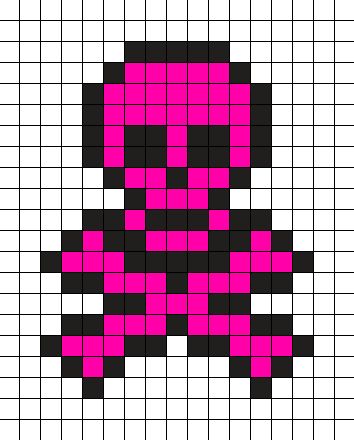 Grid Paper Art Easy, Kandi Square, Emo Perler Bead Patterns, Pink Perler Beads, Scene Perler Bead Patterns, Goth Perler Bead Patterns, Scene Perler Beads, Emo Pixel Art, Scene Pixel Art