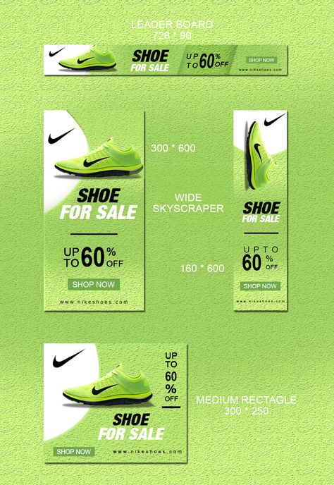 Check out my @Behance project: “Nike shoe Banners” https://www.behance.net/gallery/65215423/Nike-shoe-Banners Nike Banner Design, Sneakers Banner Design, Shoes Advertising Design, Nike Billboard, Nike Post, Shoes Banner Design, Nike Banner, Google Ads Design, Shoes Banner