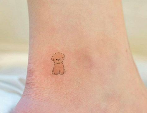 Toy Poodle Tattoo Ideas, Kona Tattoo, Mochi Tattoo, Toy Poodle Tattoo, Poodle Tattoo Ideas, Rocky Tattoo, Poodle Tattoo, Poodle Toy, Korean Tattoos