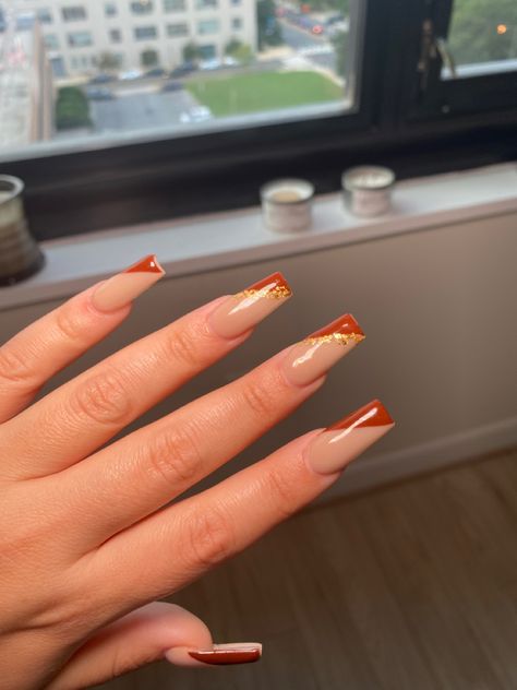 Fall Baby Shower Nails, Fall Nail Designs Acrylic Square, Birthday Fall Nails, Fall Nail French Tip Designs, Fall Nail Inspiration Acrylic, Fall French Nail Designs, Fall Birthday Nails, Fall French Tip Nails, Finally Getting Married