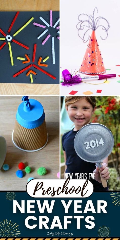 Looking for fun and creative ways to celebrate the New Year with your preschoolers? Check out these delightful Preschool New Year Crafts! From paper plate decorations to DIY confetti poppers, these homeschool crafts are perfect for little hands and big imaginations. Get ready to make memories and welcome the new year in style with these engaging activities. New Years Crafts Preschoolers, New Years Eve Handprint Craft, New Years Curriculum Preschool, New Year Projects For Toddlers, New Years Activity Preschool, New Year's Crafts For Kids, New Year Craft For Preschoolers, Happy New Year Kids Crafts, New Years Projects For Preschoolers