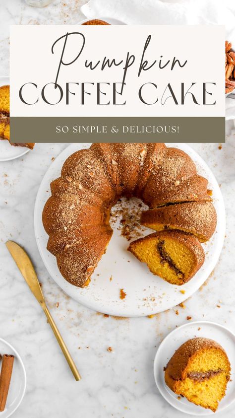 Pumpkin Spice Coffee Cake Bundt, Pumpkin Coffee Cake Bundt, Pumpkin Coffee Cake Easy, Pumpkin Coffee Bundt Cake, Sour Cream Pumpkin Coffee Cake, Fall Bundt Cake, Pumpkin Coffee Cake Recipes, Pumpkin Bundt Cake Recipes, Coffee Cake Bundt