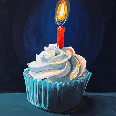 Acrylic Painting Birthday Cards, Celebration Painting, Celebration Drawing, Celebration Art Gcse, Celebration Art, Birthday Paintings, Birthday Cake Art, Birthday Cake Painting, Cake Paintings On Canvas