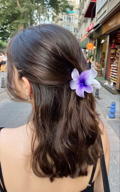 Hair Clip Hairstyles, Hairstyles Fall, University Aesthetic, Accessories Colorful, Summer Things, Aesthetic Purple, Clip Hairstyles, Hair Summer, Hair Up Styles