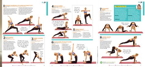 Buti Yoga workout in Women's Fitness mag Buti Yoga Workouts, Buti Yoga, Scorpio Pose Yoga, Yoga Poses For Sexuality, Cobra Pose Yoga Benefits, Energizing Yoga, Tiger Pose Yoga, Different Types Of Yoga, Yoga Design