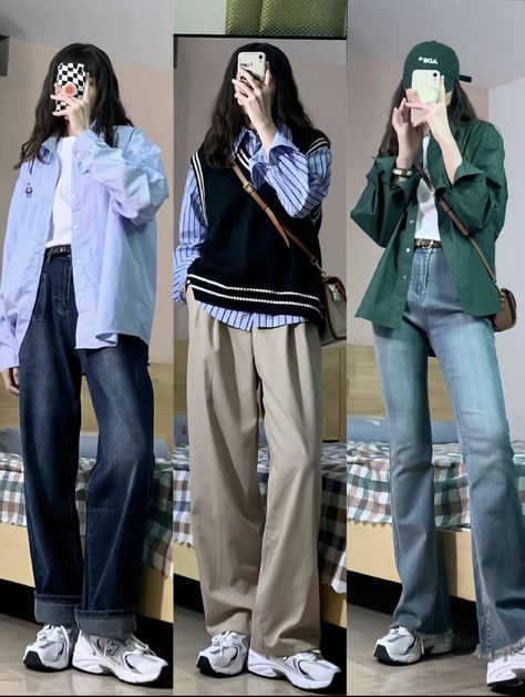 K Fashion Women, 대학생 스타일, Fashion Showroom, Casual Work Outfits Women, Simple Style Outfits, Color Combos Outfit, Uni Outfits, Korean Casual Outfits, Everyday Fashion Outfits