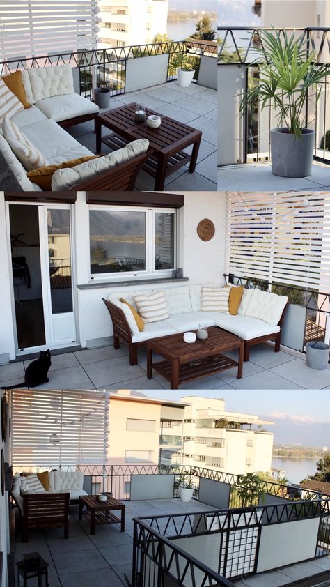 Ikea Applaro Ideas, Applaro Ikea, Ikea Lounge, Ikea Patio, Ikea Applaro, Small Apartment Balcony Ideas, Lavatory Design, Cozy Balcony, Ikea Outdoor