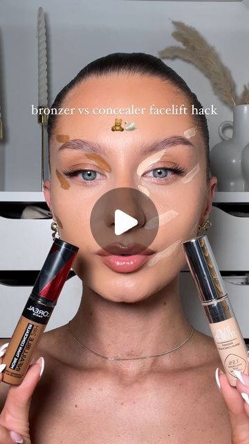 ALEXANDRA CLAUDIA MILEK on Instagram: "which one do you prefer?🧸 bronzer vs concealer facelift✨  I am team concealer hehe✨  @lorealparis true match radiant serum concealer  @lorealparis infallible 24h more than concealer  ib: @jacintaspencer   #makeup #lorealparis #concealer #concealerhack #bronzer #facelift #makeuphacks #makeuptutorials #makeupinspiration #makeuptransformation #beautytips #makeuptips #wakeupandmakeup #makeupreels #makeupinspo #makeuptrends #facelifthack" Tan Skin Makeup, Serum Concealer, Tan Skin, Makeup Trends, Loreal Paris, Makeup Products, Makeup Inspo, Skin Makeup, Bronzer