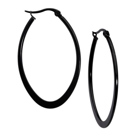 Body Candy - Body Candy Fashion Earrings for Women 40mm Black PVD Stainless Steel Oval Hoop Earrings - Walmart.com - Walmart.com Candy Fashion, Black Hoop Earrings, Fortune Favors The Bold, Black Hoops Earrings, Oval Hoop Earrings, Bold Earrings, Gold Party, Earrings Black, Silver Diamonds