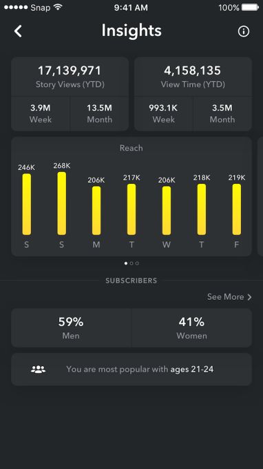 Snapchat Views On Story, Snapchat Views, Snapchat Time, Snapchat Profile, Snapchat Marketing, Instagram Insights, Marketing Statistics, About Snapchat, Desired Reality