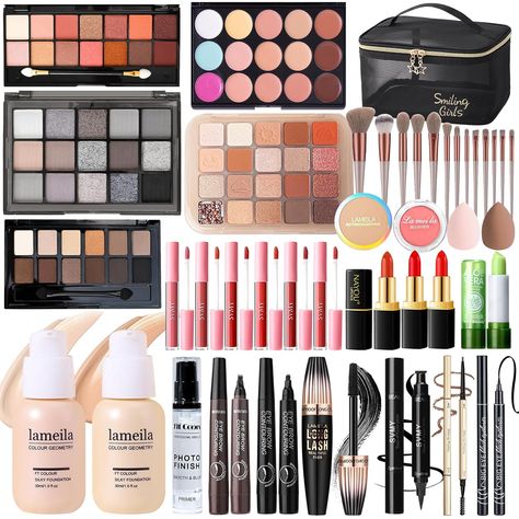 Makeup Full Kit for Teens Girls Women, Travel Makeup Kit, Makeup Present Set for Beginners & Professionals, Cosmetic Bundle Include Foundation Eyeshadow Palette Lipstick Eyeliner Mascara Check more at https://www.washingtonpharmacy.net/makeup-full-kit-for-teens-girls-women-travel-makeup-kit-makeup-present-set-for-beginners-professionals-cosmetic-bundle-include-foundation-eyeshadow-palette-lipstick-eyeliner-mascara/ Girls Makeup Set, Travel Makeup Kit, Lipstick Palette, Women Travel, Makeup Set, Travel Makeup, Girls Makeup, Makeup Kit, Makeup Skin Care