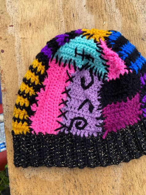 Crochet hat made by hand different colors Sally's inspired for young adult,  adult woman acrylic yarn . Cool Beanies Crochet, Jackson Storm Cars, Free Form Crochet, Crochet Hat Patterns, Crochet Pour Halloween, Crochet Christmas Hats, Jackson Storm, Bonnet Au Crochet, Confection Au Crochet