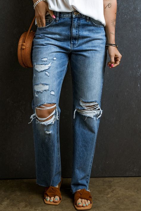 Raw hem jeans outfit