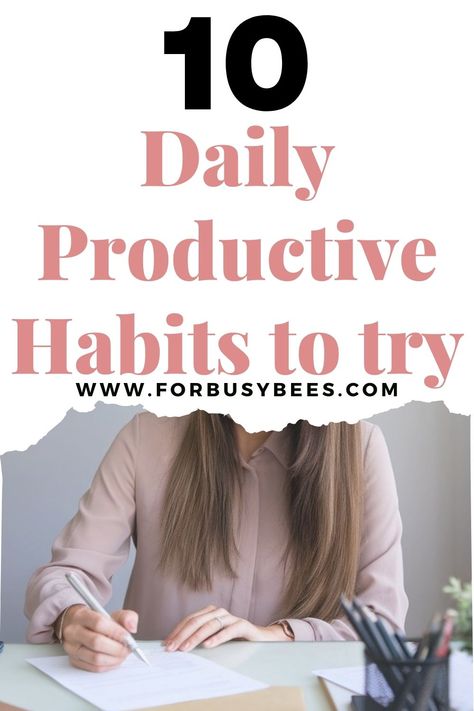 Productive habits How To Be A Productive Person, Productive Work Day Routine, How To Be Productive When Not Motivated, How To Be More Productive, Habits To Improve Your Life, Best Habits, Productive Lifestyle, Productivity Motivation, Daily Routine Planner