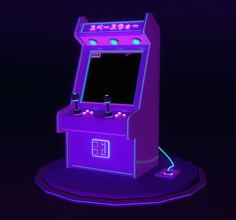 Retro Arcade 3D | Behance Retro 3d Art, Pinball Machine Aesthetic, Arcade Machine Drawing, Arcade Machine Aesthetic, Arcade Machine Illustration, Neon Arcade, Arcade Design, Arcade Aesthetic, Arcade Art