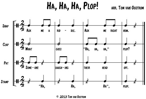 "Ha, Ha, Ha. Plop!" speech / unpitched percussion piece Orff Songs, Orff Lessons, Orff Arrangements, Orff Schulwerk, Orff Music, Music Pattern, Image Recognition, Body Percussion, Elementary Music Class