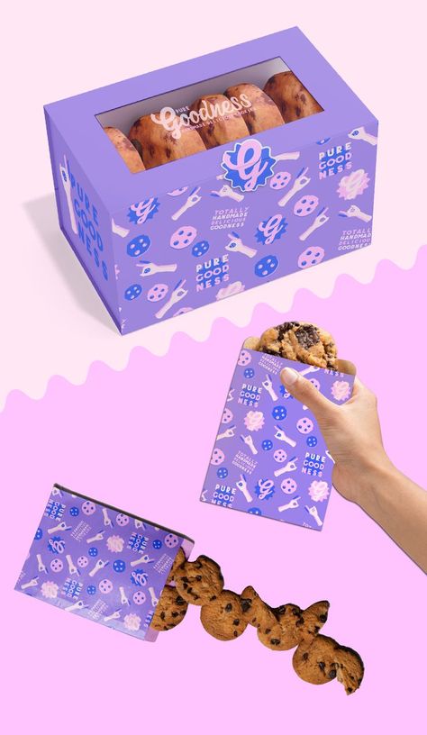 Cookies Packaging Design, Bakery Branding Design, Graphic Designer Studio, Bakery Packaging Design, Dessert Design, Cookies Packaging, Cookies Branding, Snack Packaging, Bakery Branding